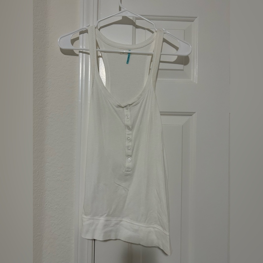 White Old Navy Button Tank